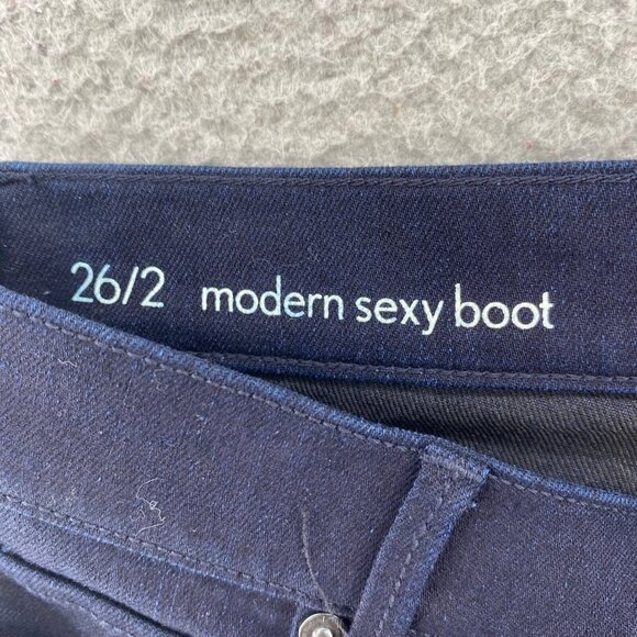 LOFT Jeans Womens 26 2 Modern Sexy Boot Cut Blue Dark Wash Stretch Everyday NWT - Picture 10 of 13